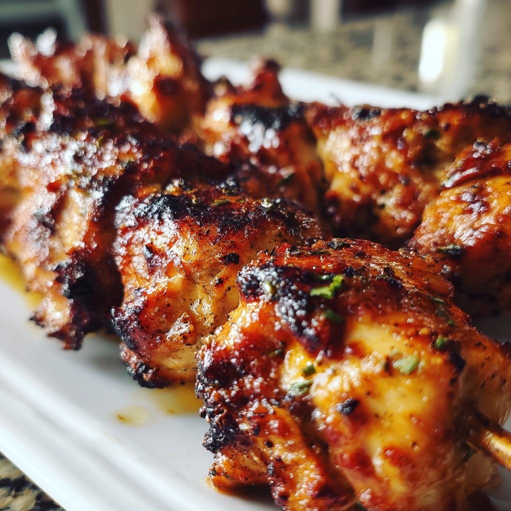 Gegrillte Hähnchenspieße