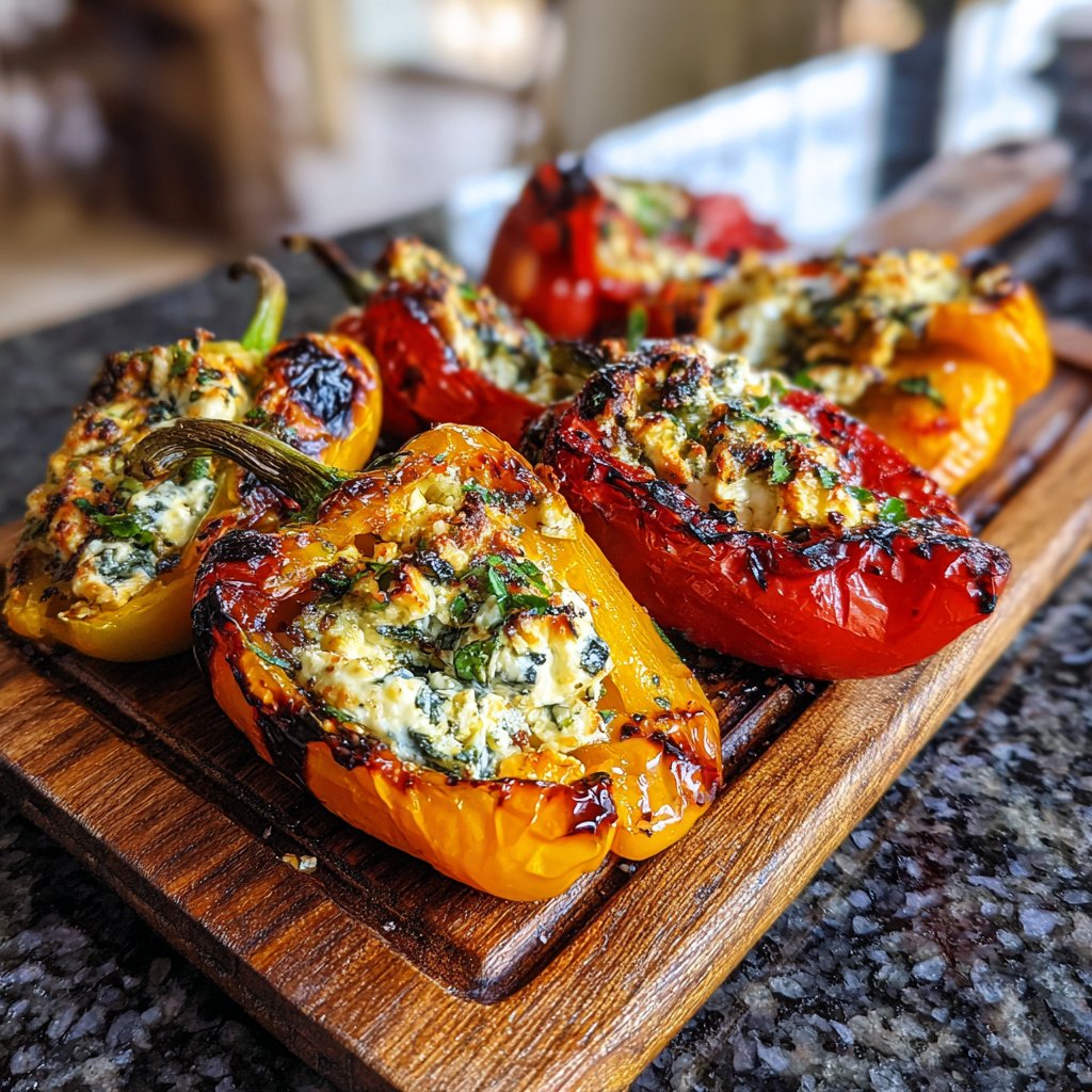 Gegrillte Paprika Mit Feta