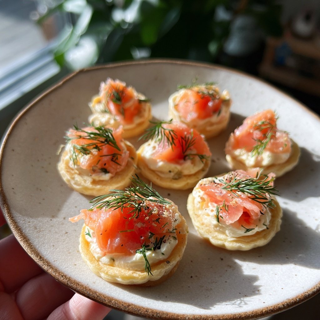 Canapés mit Frischkäse und Lachs