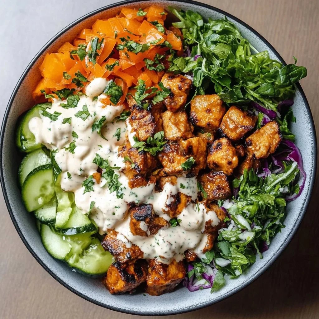 Kebab-Bowl mit hohem Eiweißgehalt
