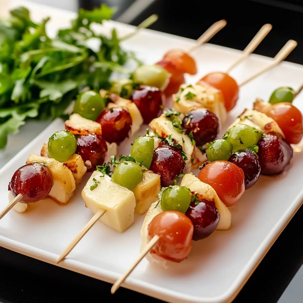 Käse- und Traubenspieße