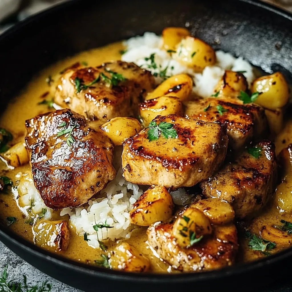 Schnelles Honig Senf Hähnchen mit Reis