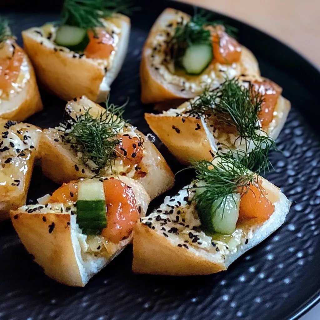 Fingerfood mit Lachs, Frischkäse und Gurke