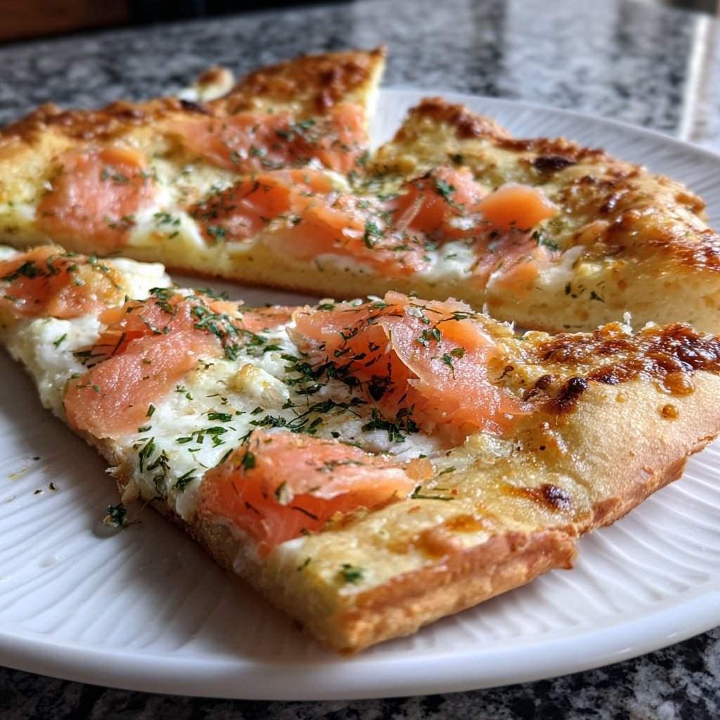 Flammkuchen mit Räucherlachs