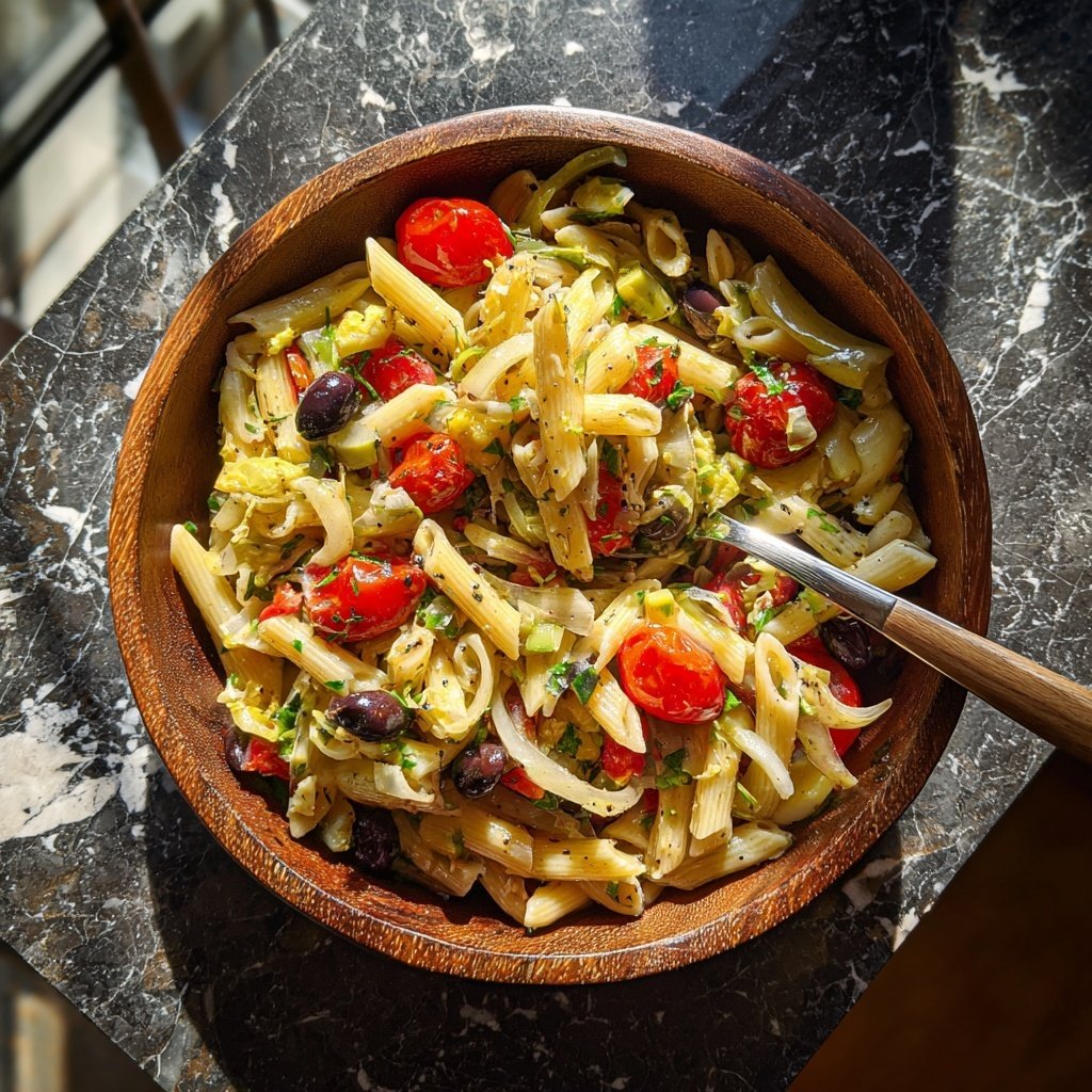 Mediterraner Nudelsalat Mit Fenchel